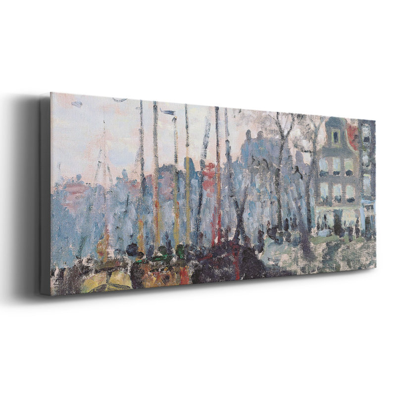 Vue du Kromme Waal à Amsterdam sur toile, H 8 po x l 20 po x P 1,5 po