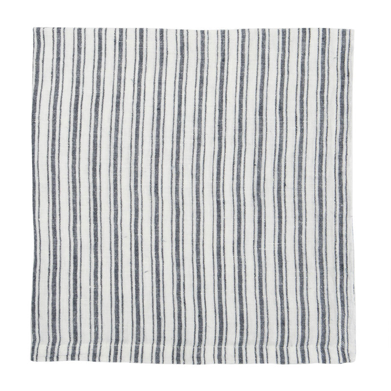 Bryars Linen Square Napkins, White/Blue