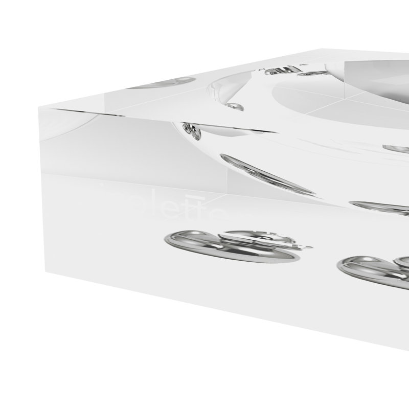 Chrome Duckies White Acrylic Decorative Tray, 8"W x 8"D x 2"H