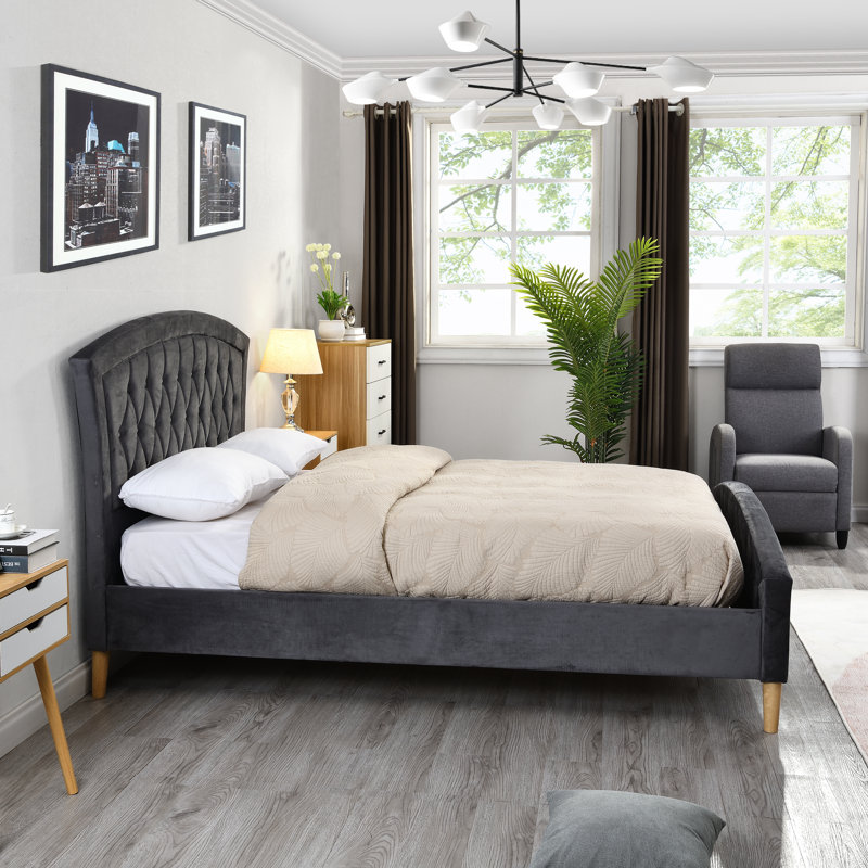 Beaumont Upholstered Velvet Bed, Kingsize