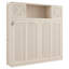 Grand lit escamotable avec armoires de rangement, beige