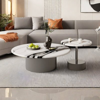Italian simple round marble coffee table