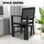 Ensemble bistro 3 pièces, chaises et table empilables, mobilier de patio en métal, balcon, noir-1916888131