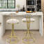 Ensemble de 2 tabourets de bar ronds modernes avec dossier en velours et structure en métal-35973206