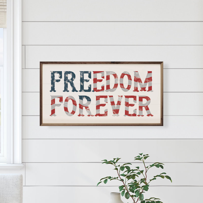 Drapeau «Freedom Forever» blanc, H 8 po x l 16 po