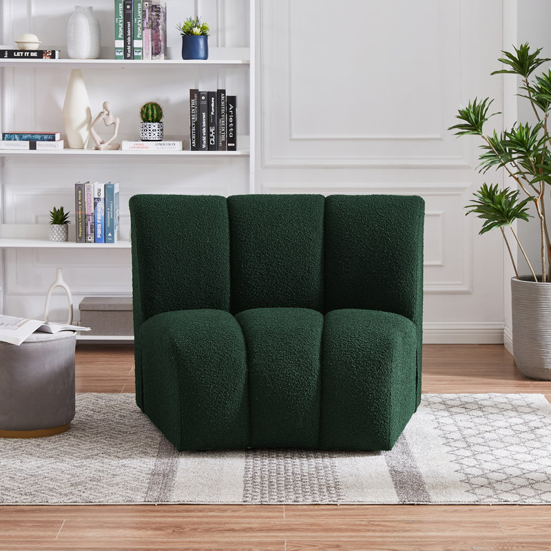 Infinity 43" Green Boucle Fabric Modular Chair