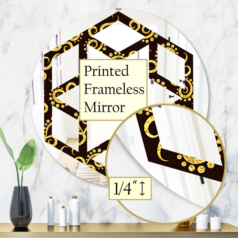Miroir mural éclectique hexagonal étoile tourbillon ii, H 31,5 po x l po
