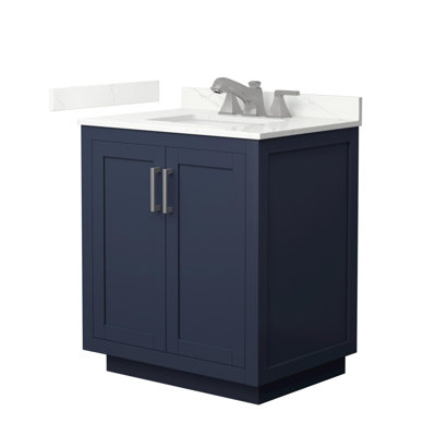 Ensemble de meuble-lavabo simple autoportant 30 po avec plateau en quartz Miranda