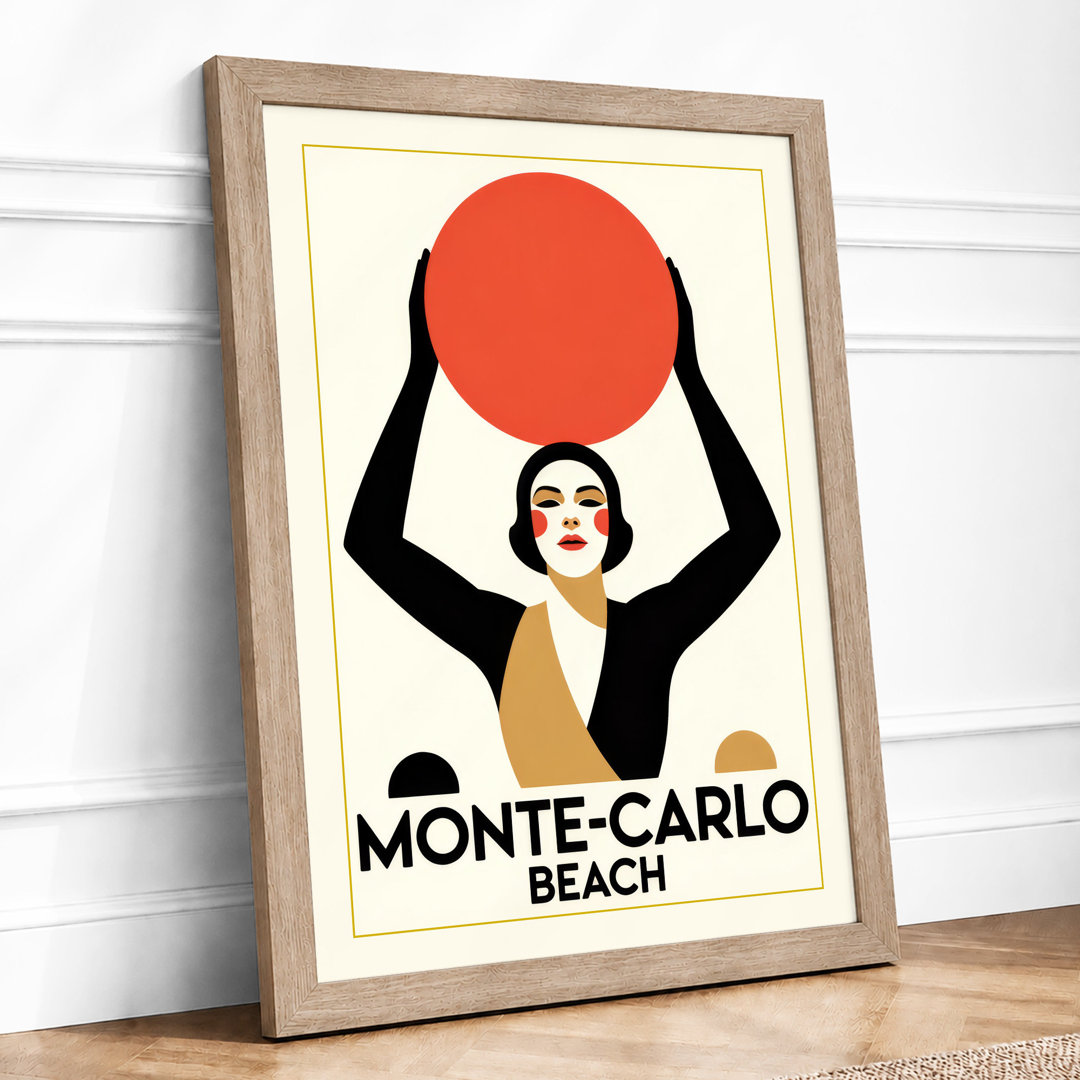 Monte-Carlo Beach Art Deco - Framed Print