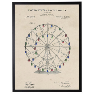 Ferris Wheel Patent in Black Frame
