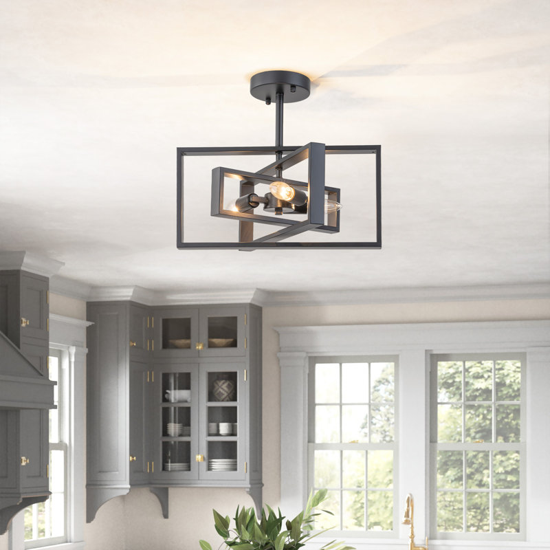 3-light Modern Semi Flush Mount 