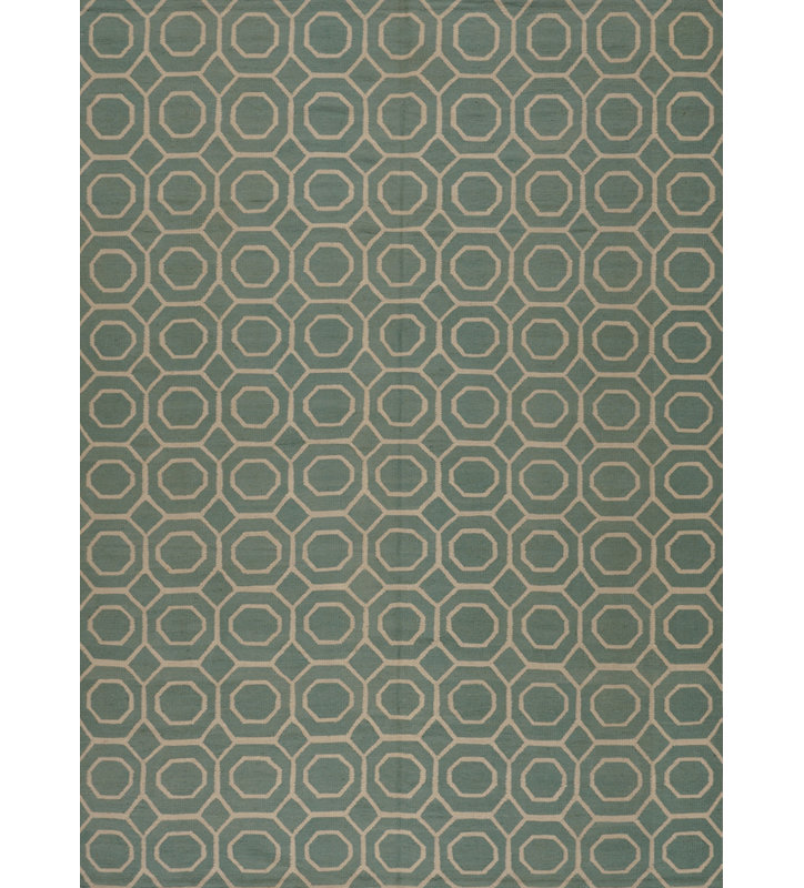 Geometric Area Rug in Gray/Green