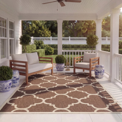 Tapis d'intérieur / extérieur à motif géométrique Courtyard Performance