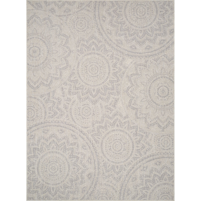 Ashfaq Indoor & Outdoor Boho Rug Ivory/Grey, Rectangle 160 x 213cm