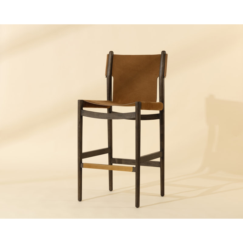 Argus Stool with Solid Wood Frame, Bar Stool (30.25" Seat Height)