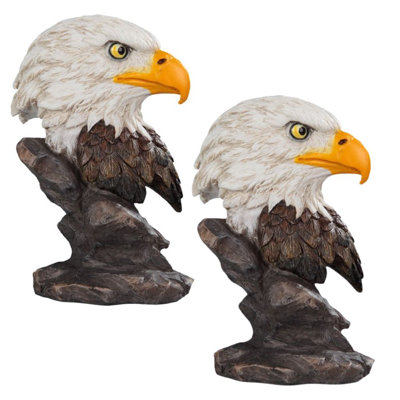 "Ensemble de 2 pièces" ICE ARMOUR 4,50 "H Buste d'aigle Figurine Sculpture Décoration d'ornement Maison / Décoration de chambre et Idées de cadeaux parfaits pour la pendaison de crémaillère, les Fêtes et les Anniversaires
