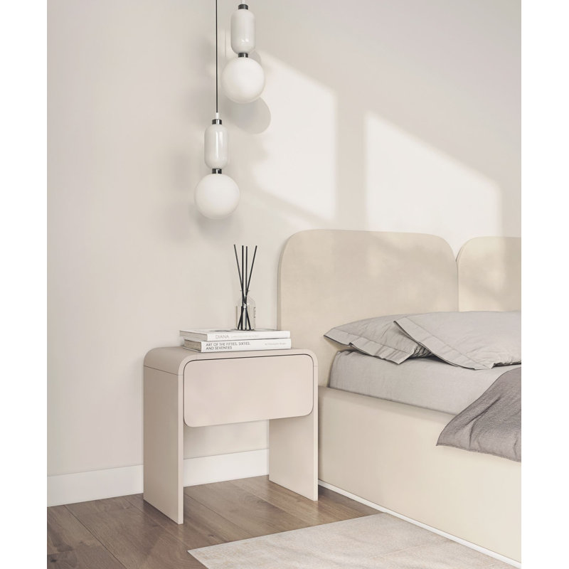 50cm W Manufactured Wood Bedside Table