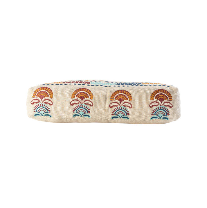 COTTON BOX EMBROIDERED CUSHION - MULTI, Orange Abstract