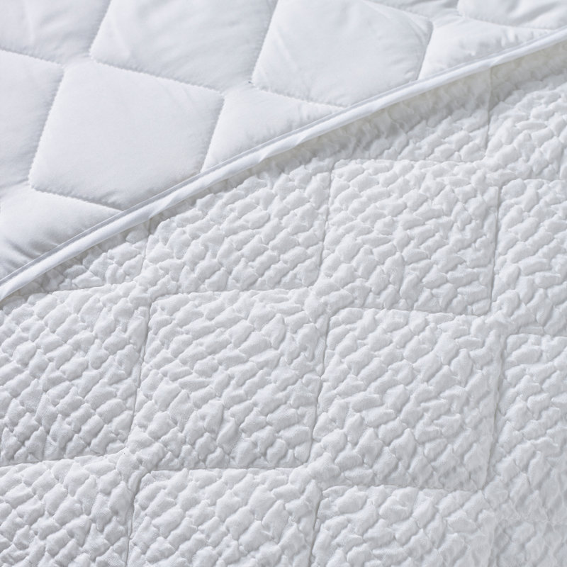 Crinkle Seersucker Texture 220x220cm Bedspread, White