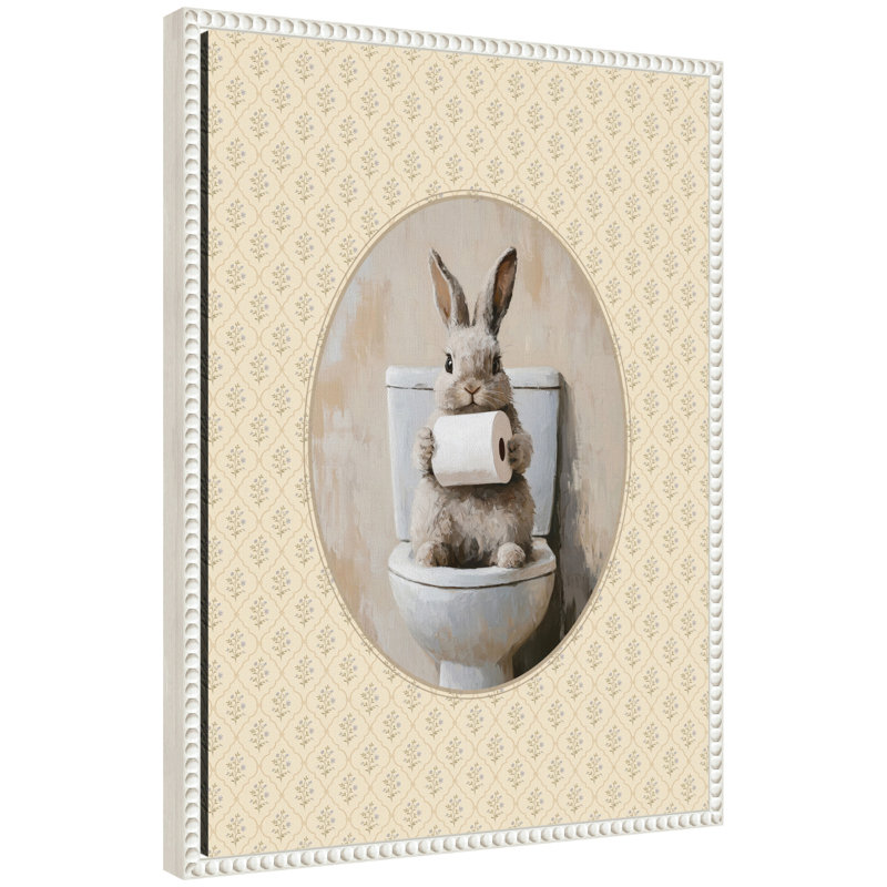 "Mignon lapin et papier hygiénique" par Creative Bunch Studio, reproduction d'art sur toile encadrée