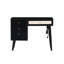 Coiffeuse de maquillage noire en bois 39 po avec 4 tiroirs, fonction de charge et tabouret, compartiments de rangement de coiffeuse Classic Elegance, tabouret élégant