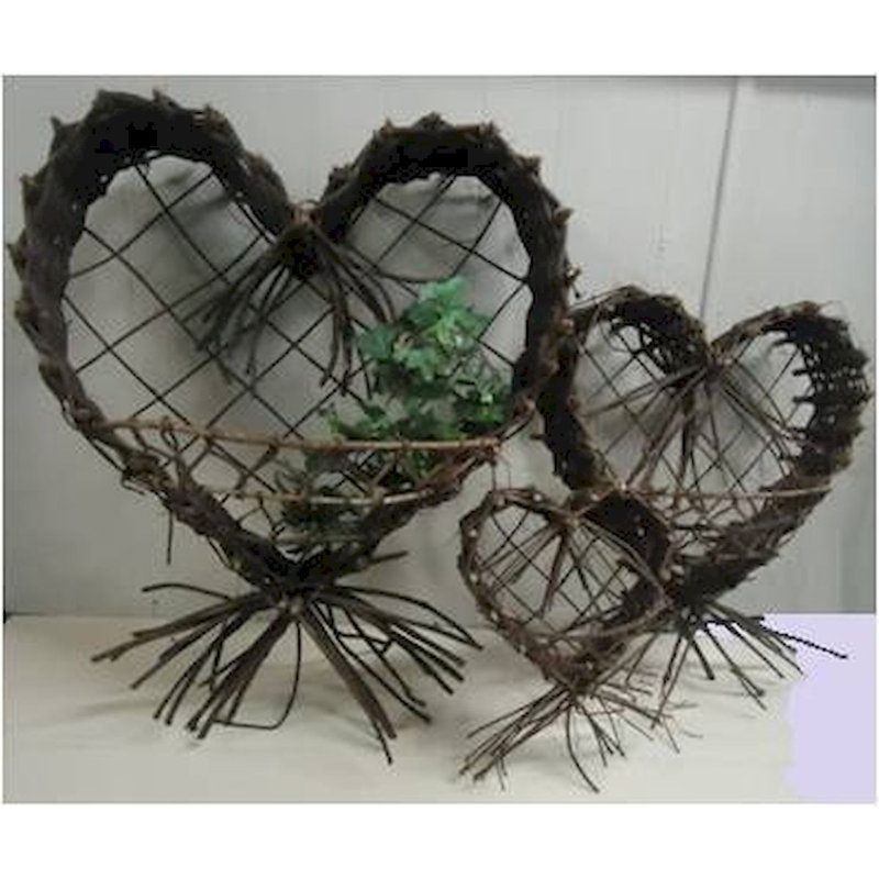 Ensemble de paniers en bois 3 pièces, H 20 po x l 18 po x P 0,25 po