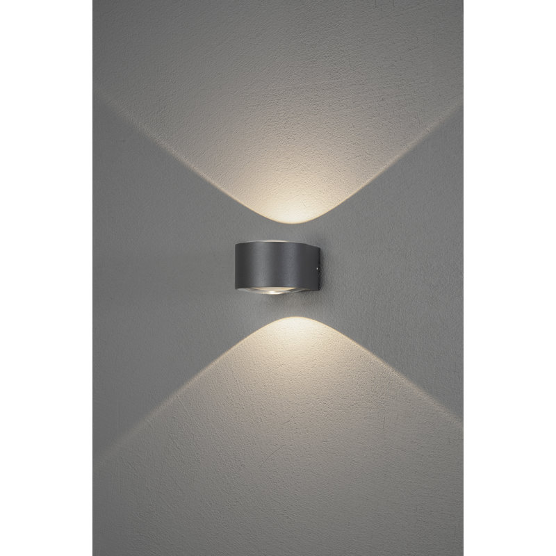 6.5cm H Integrated LED Outdoor Sconce, Anthracite