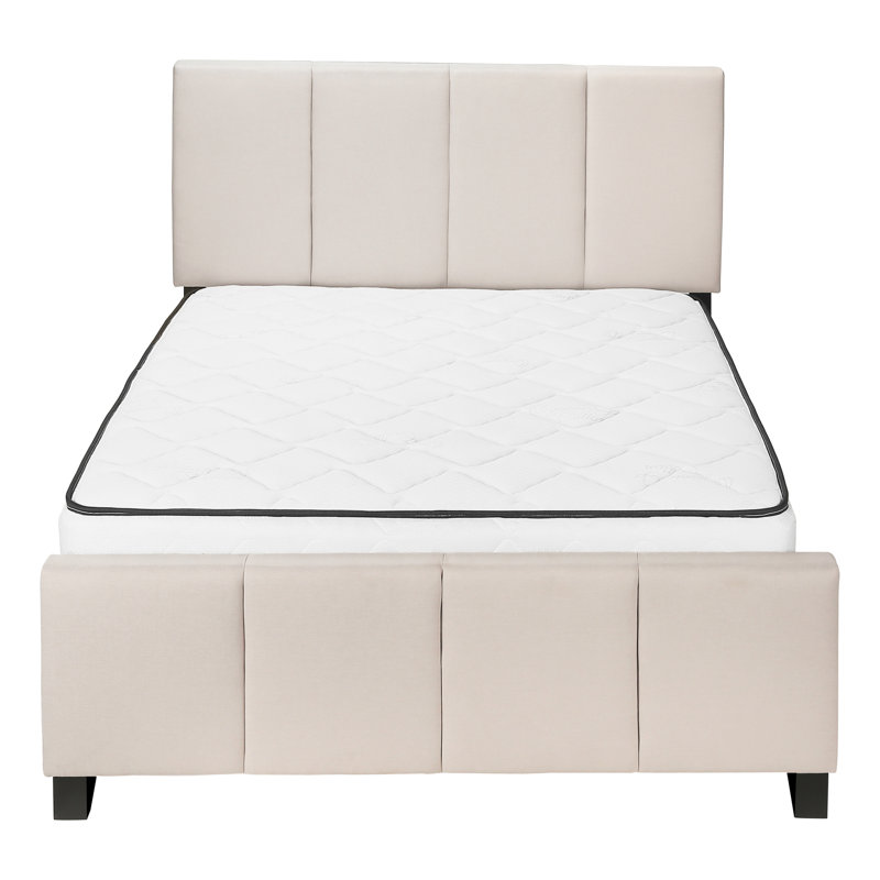Upholstered Standard Bed, Beige