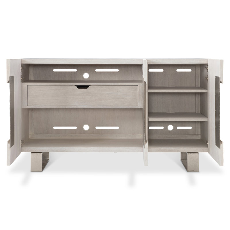 Solaria Transitional 59'' Beige Oak Sideboard with Nickel Accents