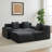 114" Corduroy Upholstered Sectional Sofa with Throw Pillows-120853858
