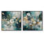 Ensemble de 2 fleurs dorées en marbre bleues - collage carré floral-1464414147-1464414146