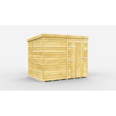 8ft x 7ft Pent Shed - Single Door without Windows