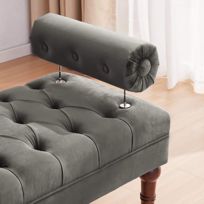 Beene 60.2" Upholstered Bench, Gray