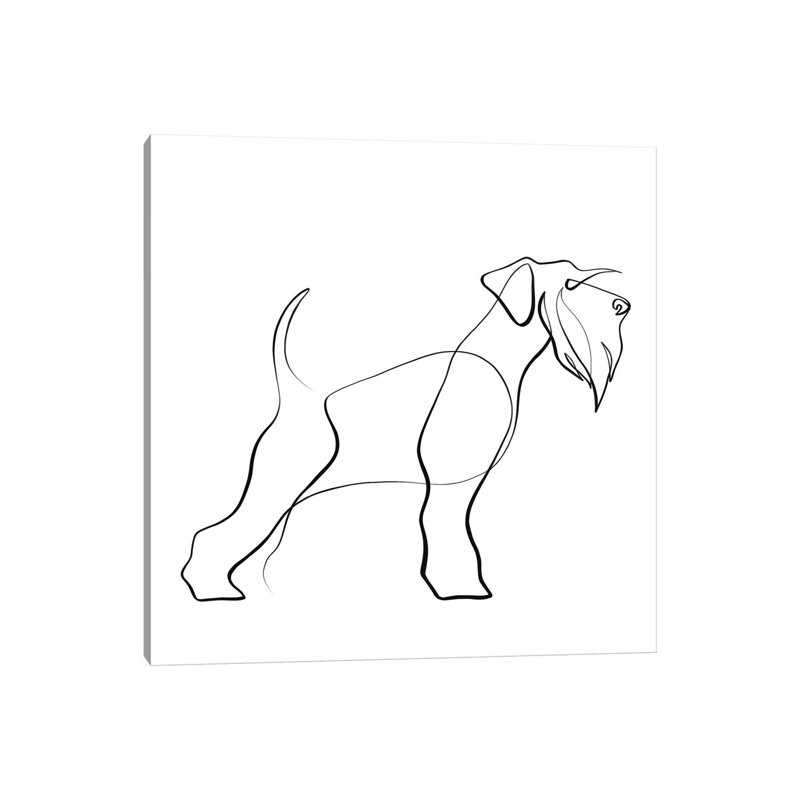 Schnauzer par Dane Khy - reproduction d'art sur toile tendue, H 12 po x l 12 po x P 0,75 po