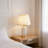 Evadne White/Gold Ceramic Geometric Table Lamp, 3-color Bulb Included