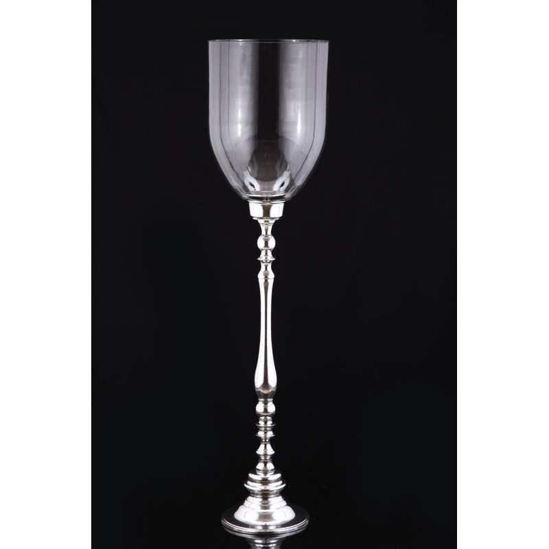 Grand ouragan en métal et verre french, Grand (H 45 po x l 8 po)