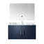 Meuble-lavabo bleu marine 91,4 cm x 55,9 cm avec comptoir en marbre, robinetterie et miroir DEL inclus. Résistant aux égratignures et pratique.