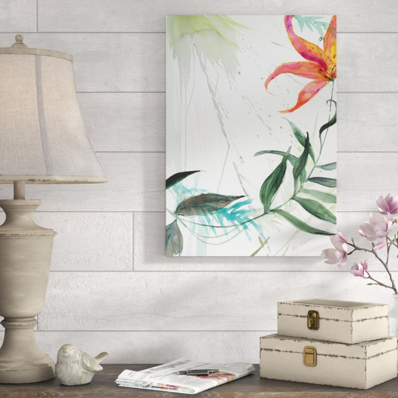 Bloom Bloom, peinture sur toile tendue, Couche de verre, H 76 po x l 54 po