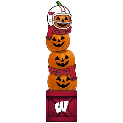 University Of Wisconsin Pumpkin Stacked Leaner With Helmet
