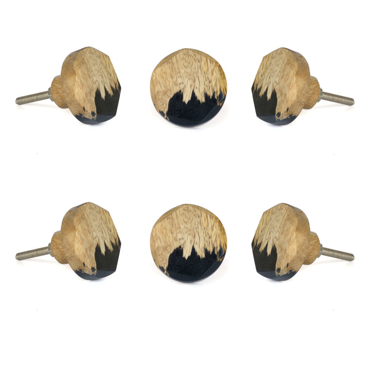Poignée ronde 1,5 po Vienna Modern, Naturel / Noir