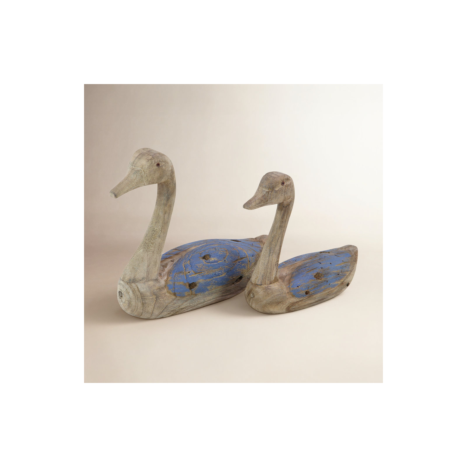 Fernet 2 Piece Bird Stained Figurine Set, Blue