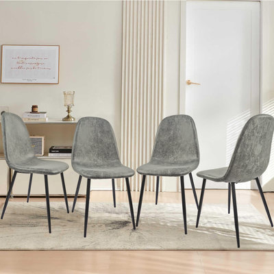 Chaise de salle à manger rembourrée en métal Oppelo