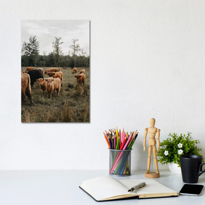Cows in the Field 1 Piece Wrapped Canvas Wall Art
