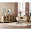 Ensemble de bureau 2 pièces, bureau double 56 po et ensemble de 2 armoires avec porte vitrée-1603622182