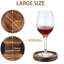 Sous-verres en bois pour boissons - Ensemble de sous-verres en bois naturel avec support pour décoration intérieure moderne, sous-verres pour table basse, protection de table pour tout type de table, ensemble de 5 à 4,3 pouces