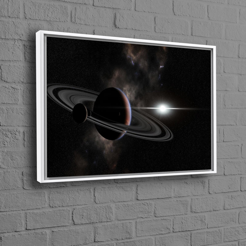 Art mural en toile Starry Sky, H 45 po x l 81 po, Reproduction encadrée sans passe-partout, Blanc