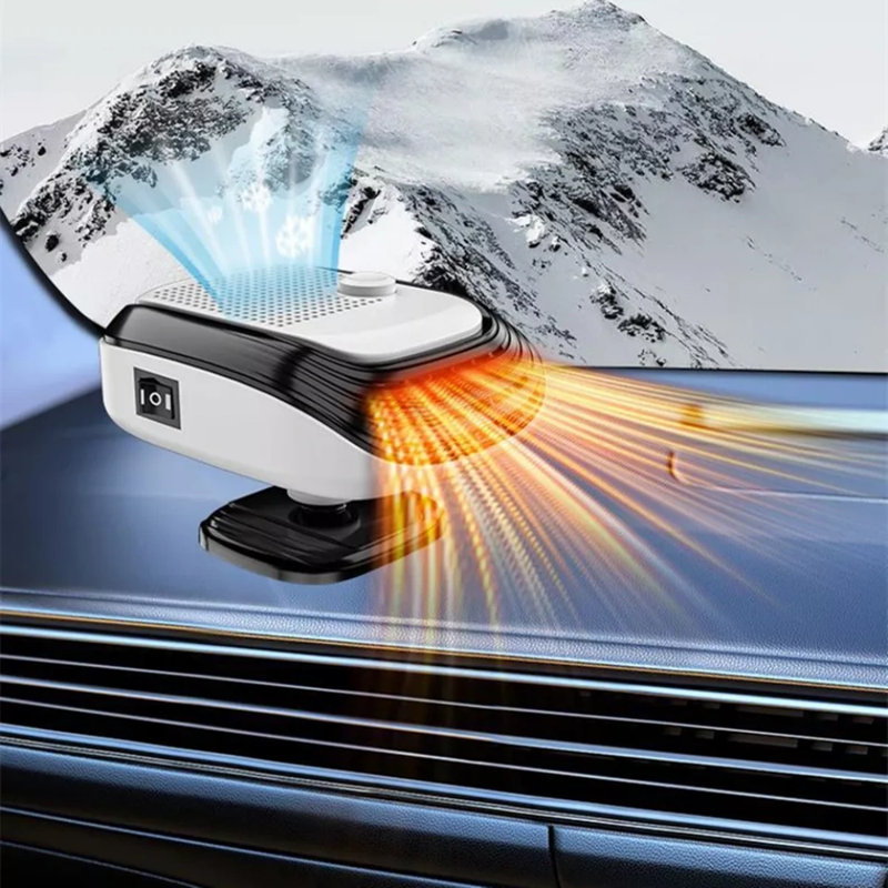 Ventilateur de voiture avec dégivreur de dégivrage de pare-brise 12 V, Blanc