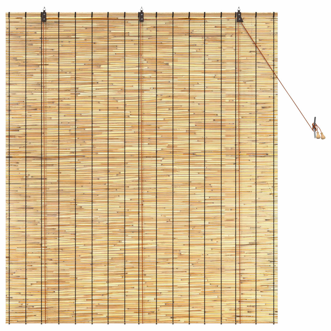 Roller Blind Adjustable Reed Light Filtering Curtain Shade UV Resistant