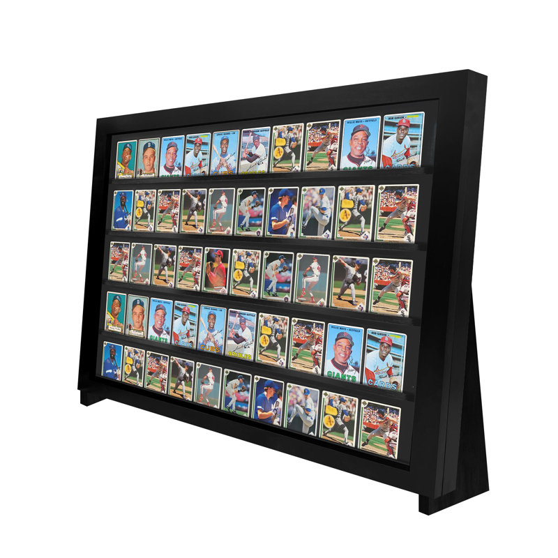 Vitrine de table PENNZONI avec 2 supports, vitrine de baseball en acrylique, Cerisier