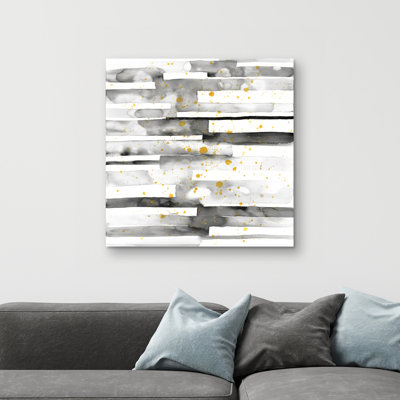 stripes with splash - 32"x32" art on canvas